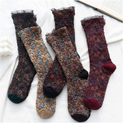 Vintage Lace Cotton Socks for Women
