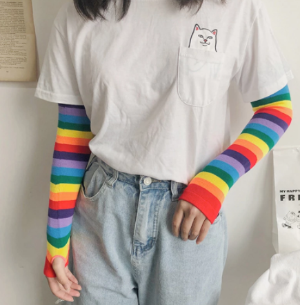 Rainbow Sun Protection Sleeves for Women