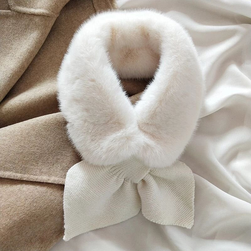 Soft Rabbit Hair Collar Scarf Plush Neck Protection