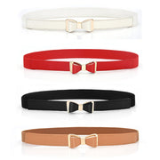 Elastic Waistband Belt with Bow Buckle