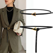 Thin Leather Triangle Belt for Women