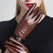 Touch Screen Velvet Leather Gloves for Women