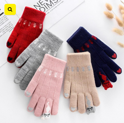 Warm Touch Screen Knit Gloves for Women