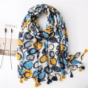 Add a Pop of Color with Floral Cotton Linen Scarf