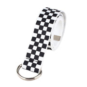Plaid Print Canvas Belt for Men and Women
