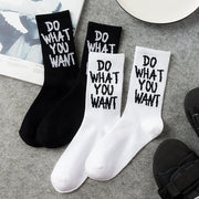 Classic Black and White Cotton Socks for Women