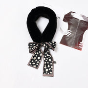 Geometric Plush Collar Bib for Cold Weather