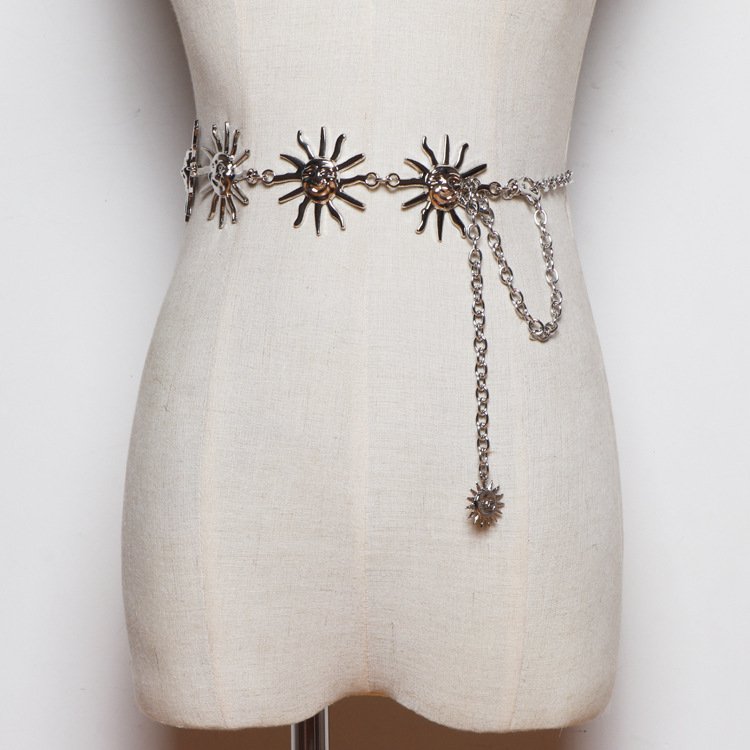 Gold or Silver Metal Waist Chain Accessories for Women