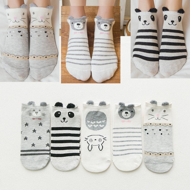 Comfortable 3D Ear Boat Socks for Women