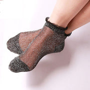 Shine On: Glitter Lace Socks for Women