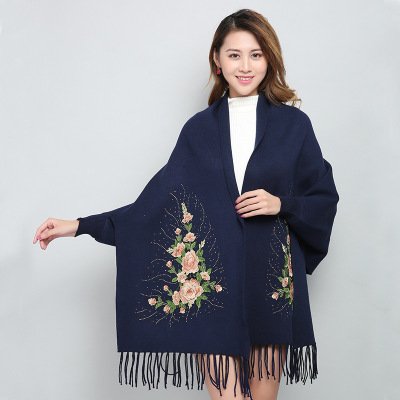 Winter Embroidered Shawls with Sleeves