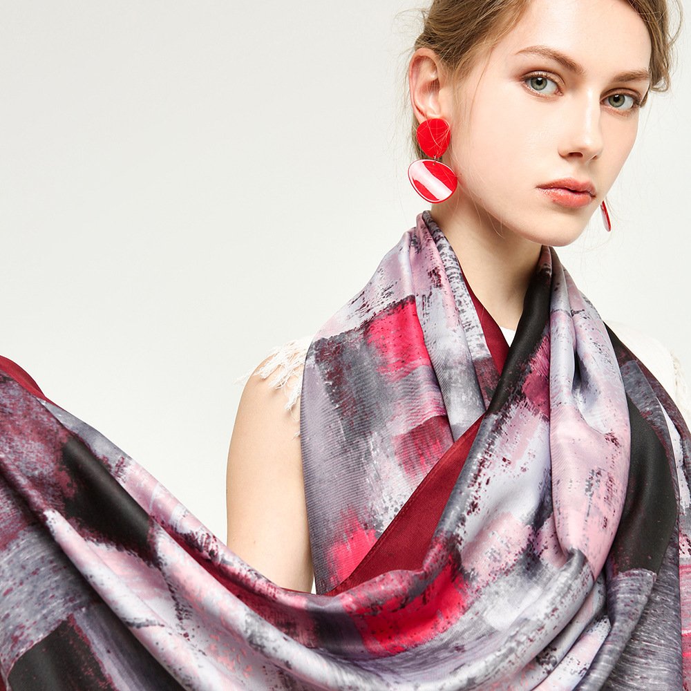 Sun Protection Geometric Scarf for Women