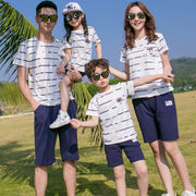 Family Stripe Casual Dress Set