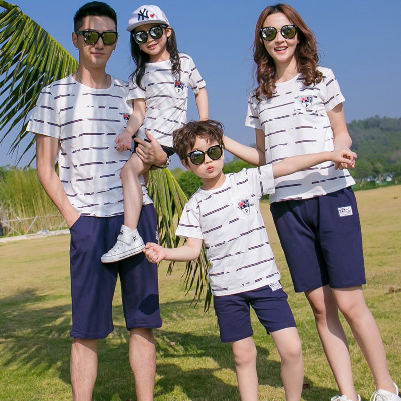 Family Stripe Casual Dress Set