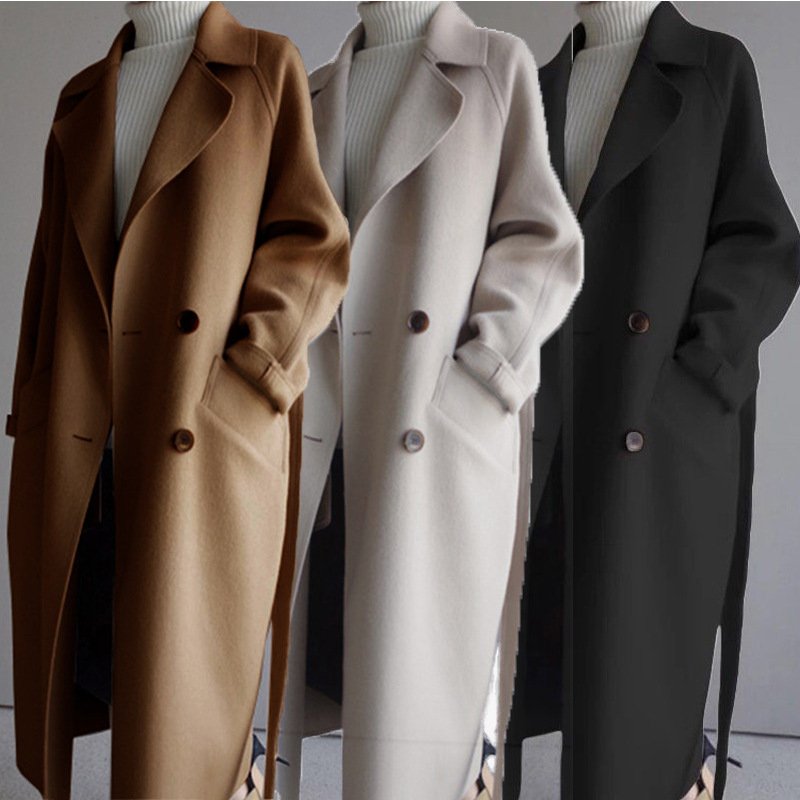 Mid-Length Women's Coat for Fall and Winter