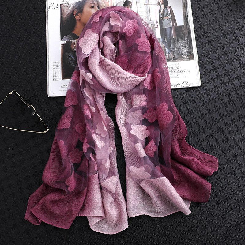 Protective Floral Scarf for Summer