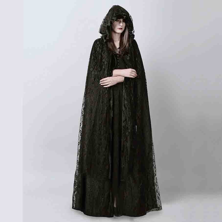 Halloween Lace Net Cape - Thin Long Cape for Women