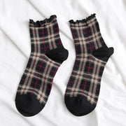 Spring Chic Plaid Socks for Women