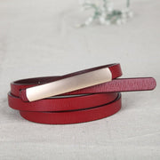Women's Leather Belt with Alloy Buckle