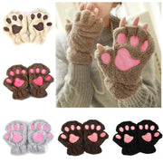 Cozy Cat Paw Gloves for Women