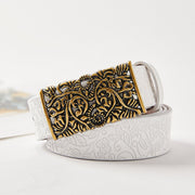 Vintage Leather Cowhide Belt for Women