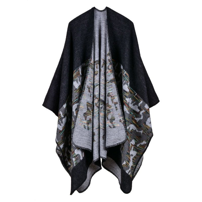 Cozy Split Shawl for Autumn & Winter