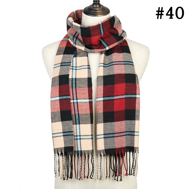 Stay Warm with Plaid Striped Scarf