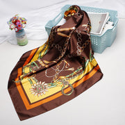 Elegant Women's Silk Scarf Printed Shawl Headband