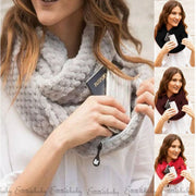 Warm Knit Scarf with Pocket for Men & Women