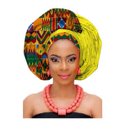 Geometric African Cotton Turban for Women