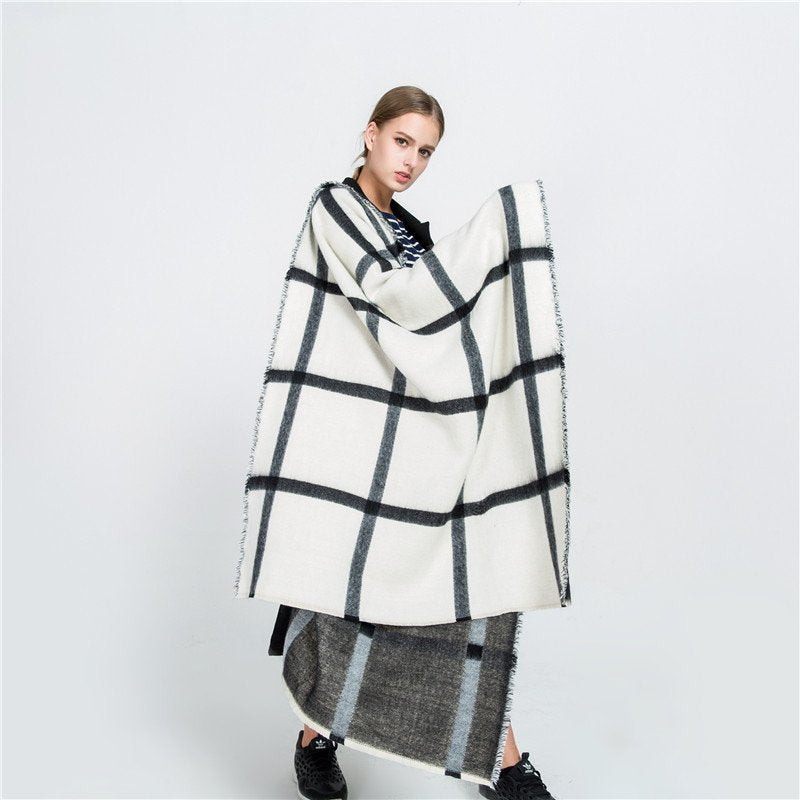Double-Sided Faux Cashmere Scarf - Soft & Stylish