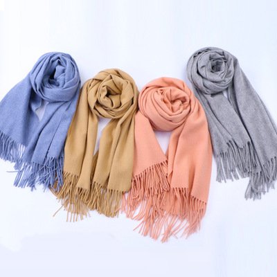Warm Wool Tassel Shawl for Winter