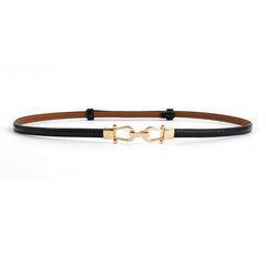 Adjustable Leather Belt with Buckle