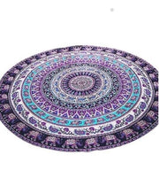 Purple Gray Elephant Totem Beach Towel - Quick-Dry & Fade-Resistant