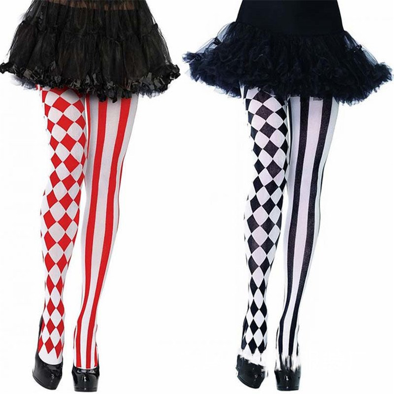 Elegant Striped Masquerade Stockings for Women