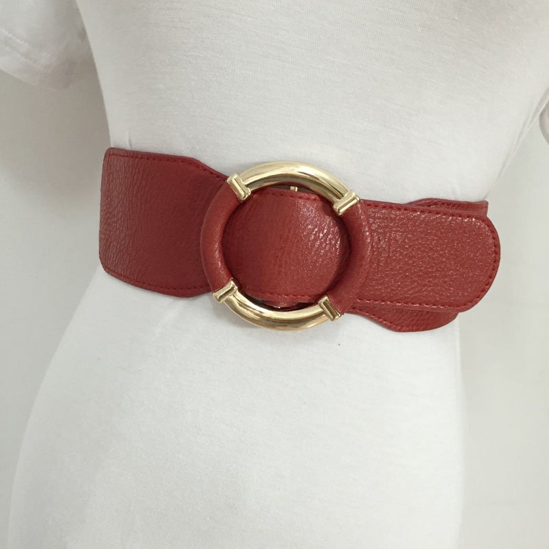 Women's Wide Belt with Smooth Buckle