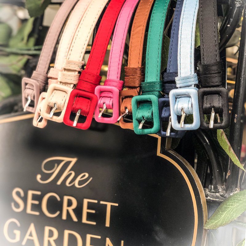 Candy-Colored Satin Delicate Belt for Women