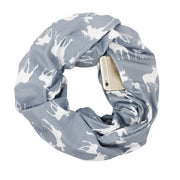 Winter Scarf with Christmas Elk Print Zipper Pocket