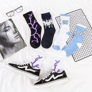 Blue White Lightning Trend Basketball Socks for Women