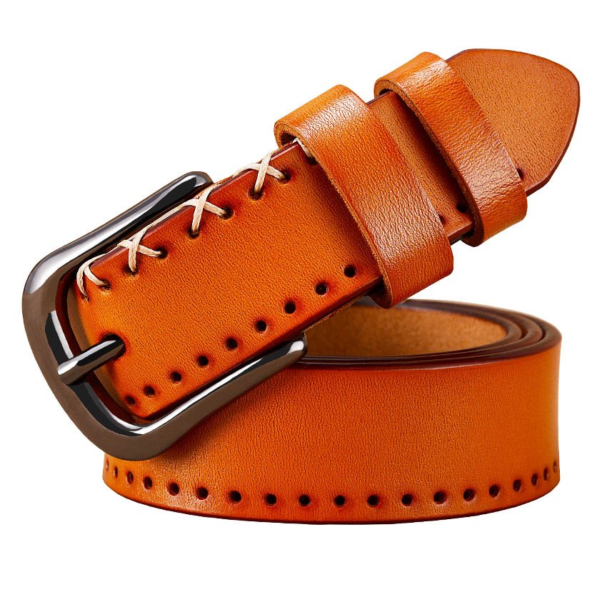 Stylish Women's Leather Belt with Pin Buckle