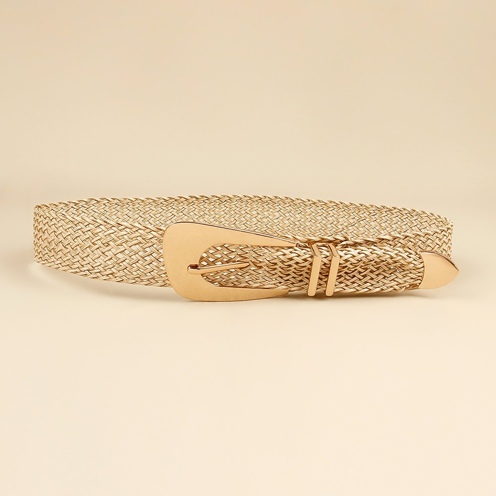 Gold Hand-woven Belt for Women - Summer New Arrival