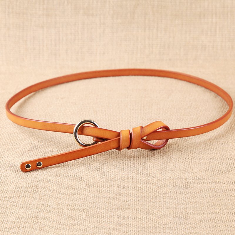 Leather Belt for Women - Classic Round Buckle