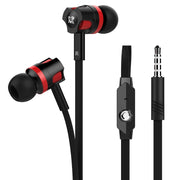 Wired Extra‑Bass Earbuds with Microphone – 3.5mm Plug, Noodle Cable, Sports Headset for Samsung