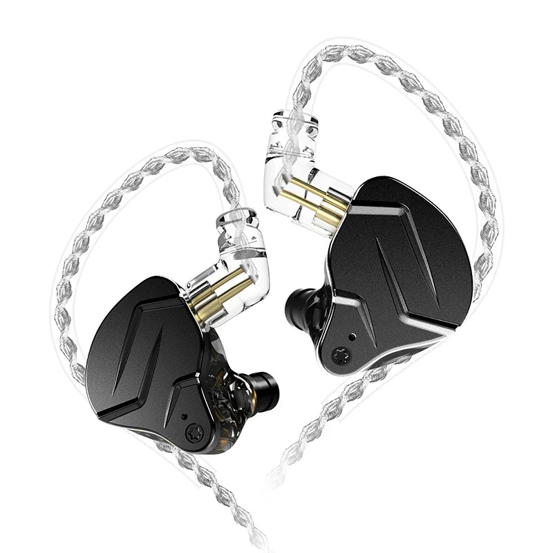 Hybrid Driver In-Ear Metal Earphones – 1 Balanced Armature + 1 Dynamic Driver, Hi‑Fi Sound, Sports Noise‑Cancelling