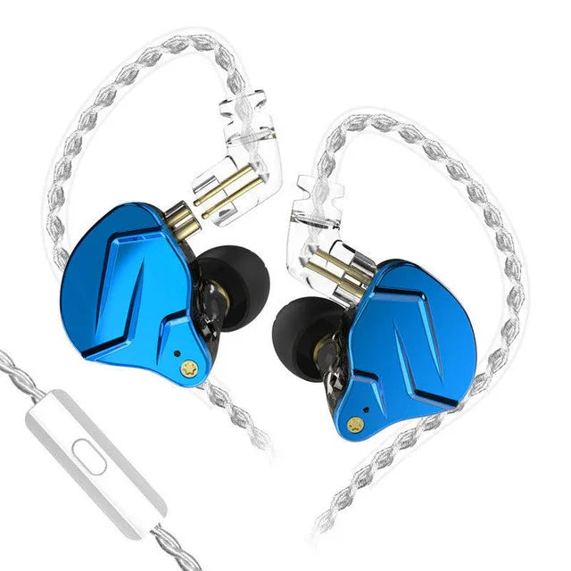 Hybrid Driver In-Ear Metal Earphones – 1 Balanced Armature + 1 Dynamic Driver, Hi‑Fi Sound, Sports Noise‑Cancelling