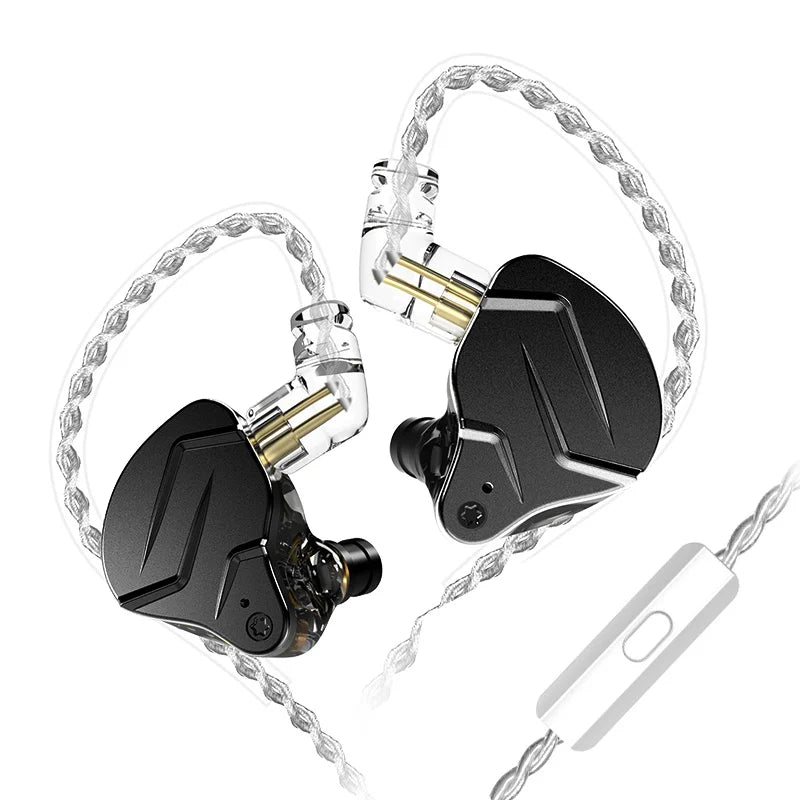 Hybrid Driver In-Ear Metal Earphones – 1 Balanced Armature + 1 Dynamic Driver, Hi‑Fi Sound, Sports Noise‑Cancelling