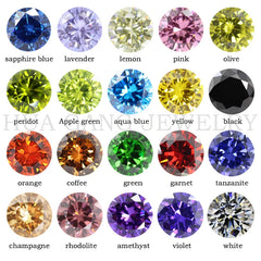 Multicolor cubic zirconia beads in round brilliant cut for jewelry making