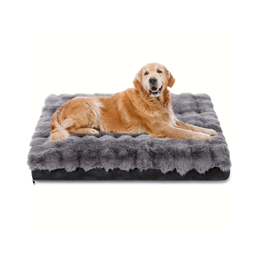 Extra Large Orthopedic Dog Bed with Plush Faux Fur & Anti-Slip Bottom