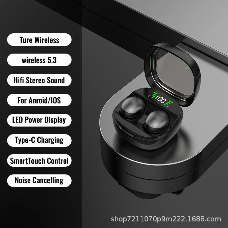 Mini Invisible Bluetooth 5.3 True Wireless Earbuds – HiFi Stereo, Noise Reduction, Compatible with Xiaomi and Huawei