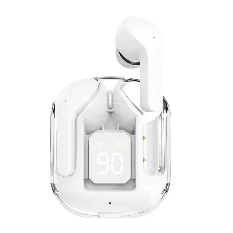 T2 Wireless Bluetooth TWS Earbuds Transparent Design with ENC and Digital Power Display